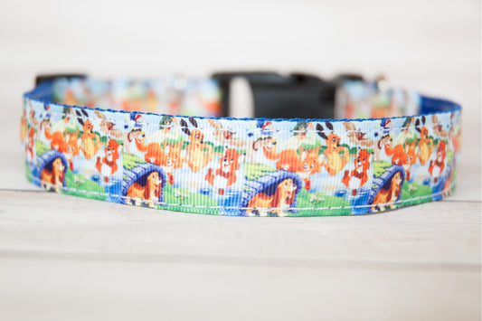 Fox and Hound dog collar and/or leash. 1" wide