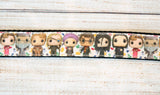 Wizard Characters dog collar with Funko Pop style art.  1"wide