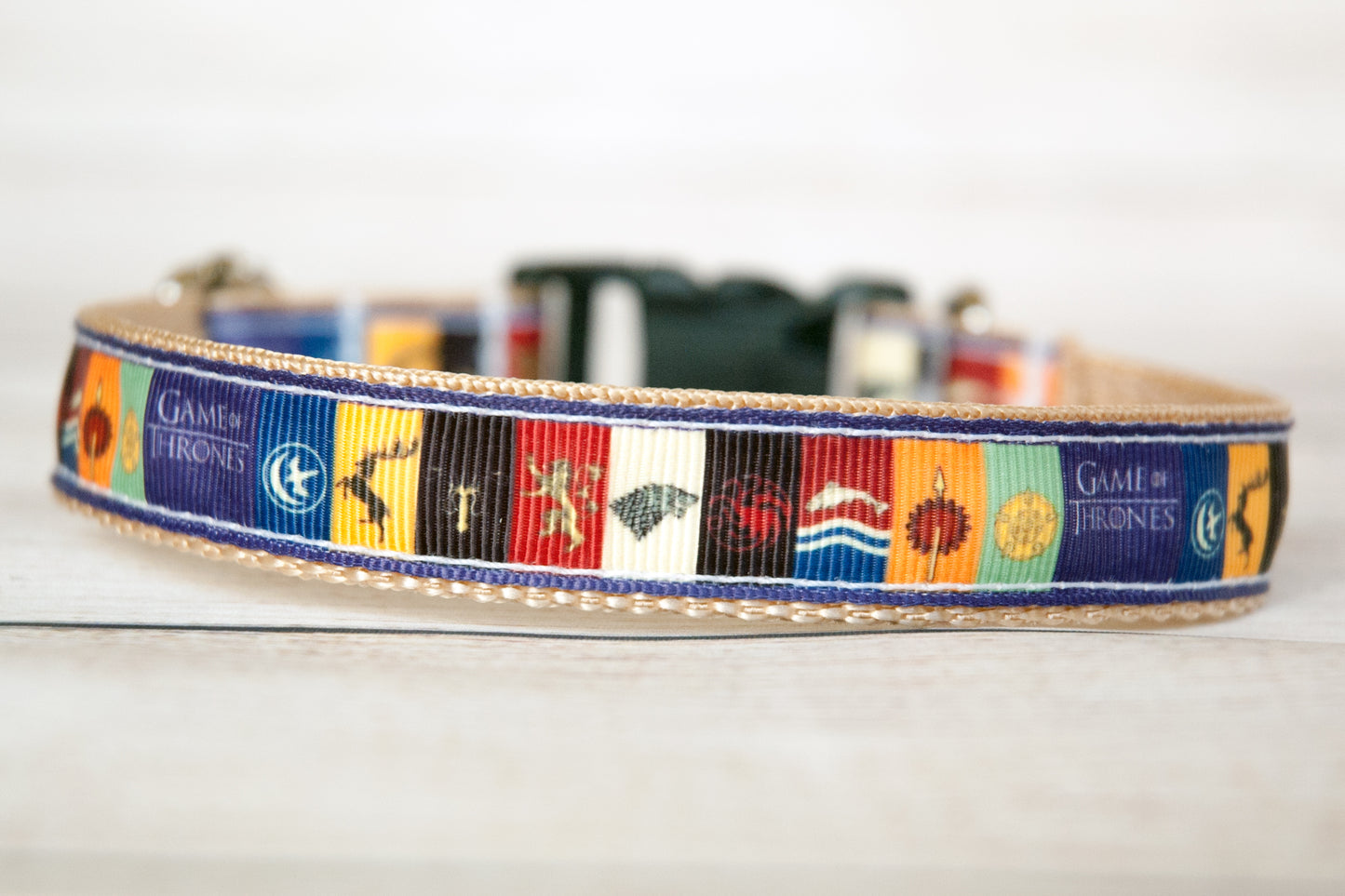 Thrones Game symbols dog collar. 3/4" wide