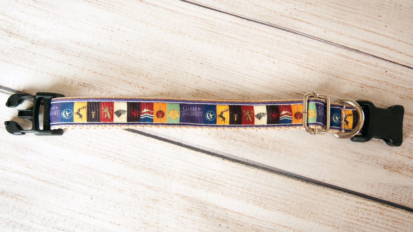 Thrones Game symbols dog collar. 3/4" wide