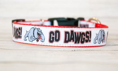 Go Dawgs! Georgia Bulldog dog collar and/or leash. 1 inch wide