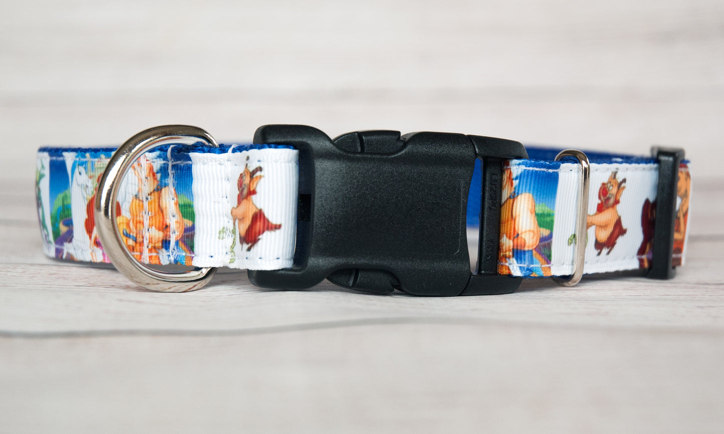 Hercules dog collar and/or leash with Meg, Phil, Pain and Panic.  1 inch wide