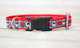 Jack Skullington and hearts dog or cat collar. 1/2 inch wide