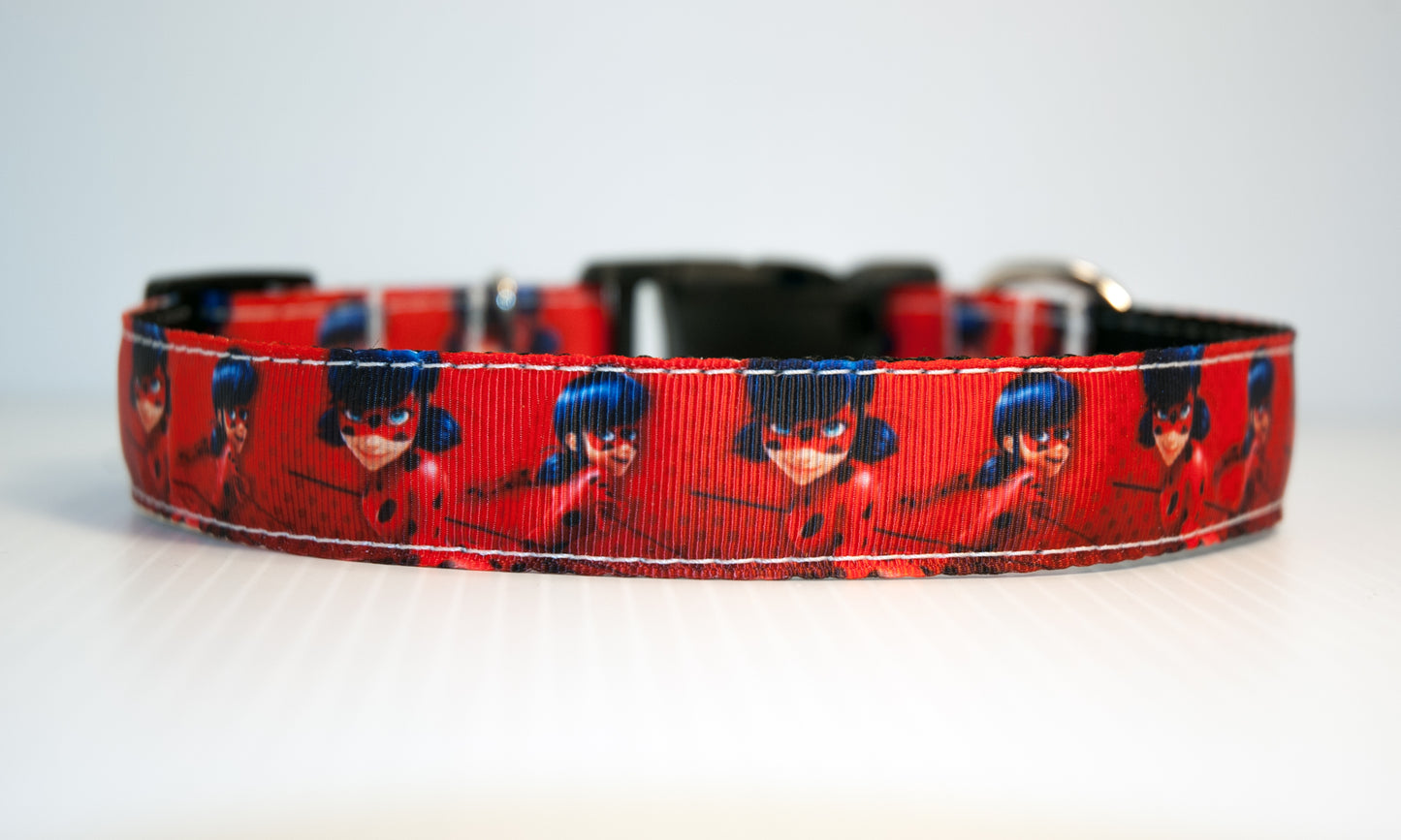 Ladybug Miraculous dog collar and/or leash. 1 inch wide