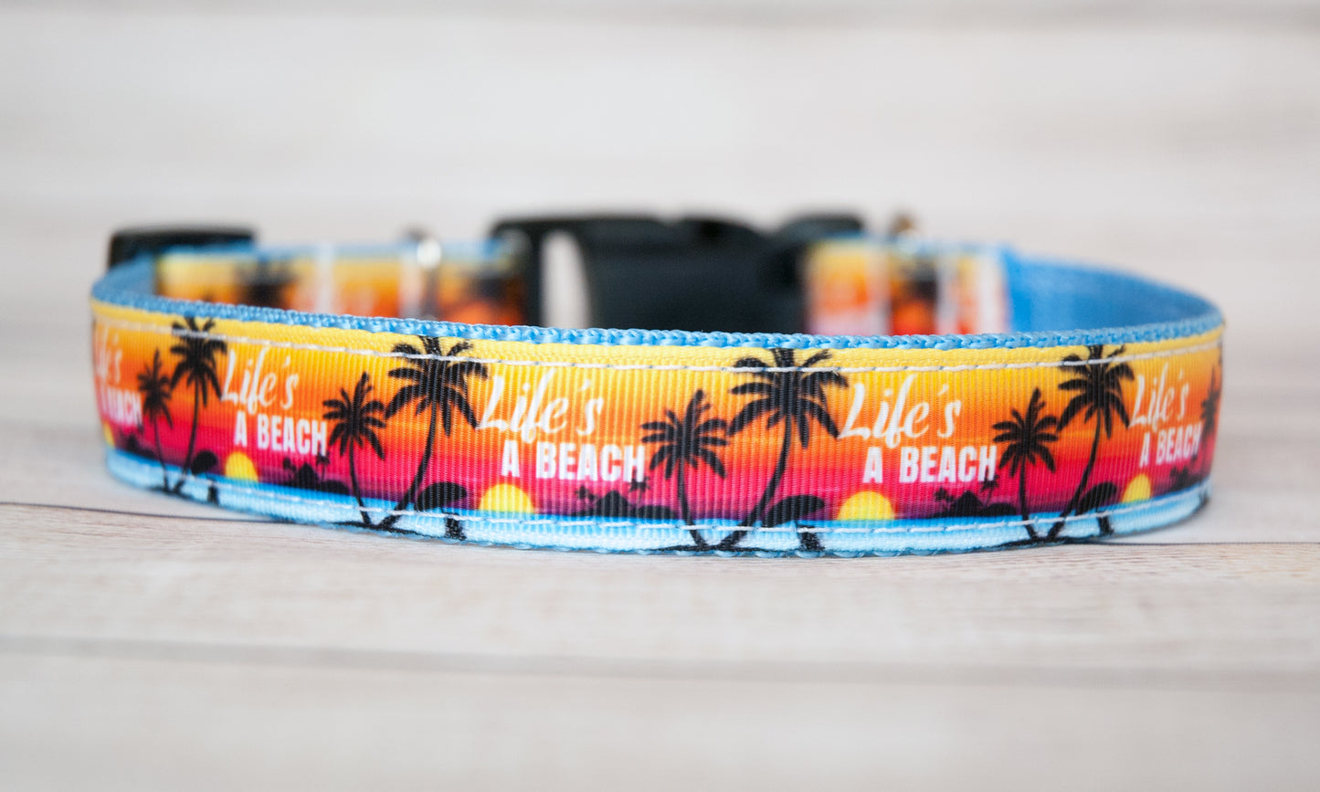 Life's a Beach dog collar and/or leash. 1" wide