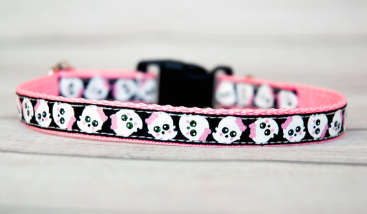 Little Ghosts 1/2" wide dog or cat collar