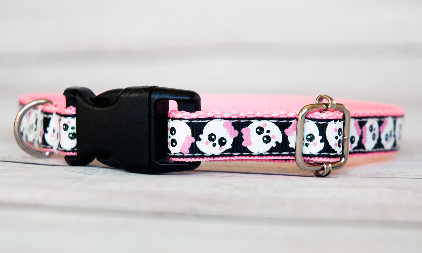 Little Ghosts 1/2" wide dog or cat collar