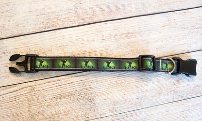 God of Mischief dog collar and/or leash in green and 1" wide, Loki dog collar