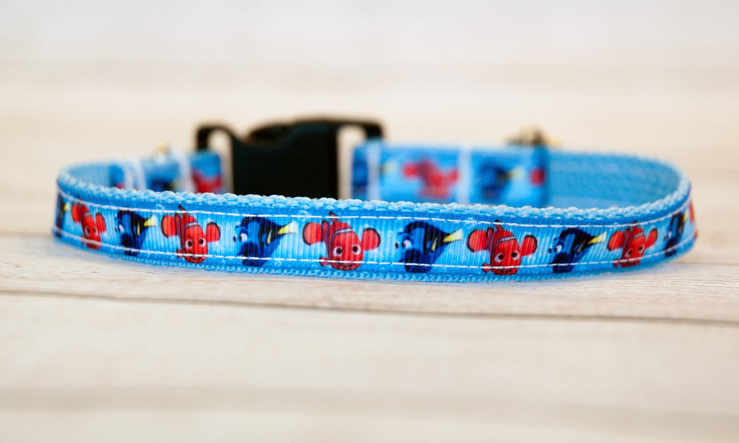 Clown Fish and Dory Fish dog collar and/or leash . 1/2" collar