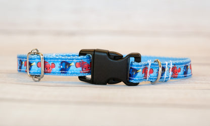 Clown Fish and Dory Fish dog collar and/or leash . 1/2" collar