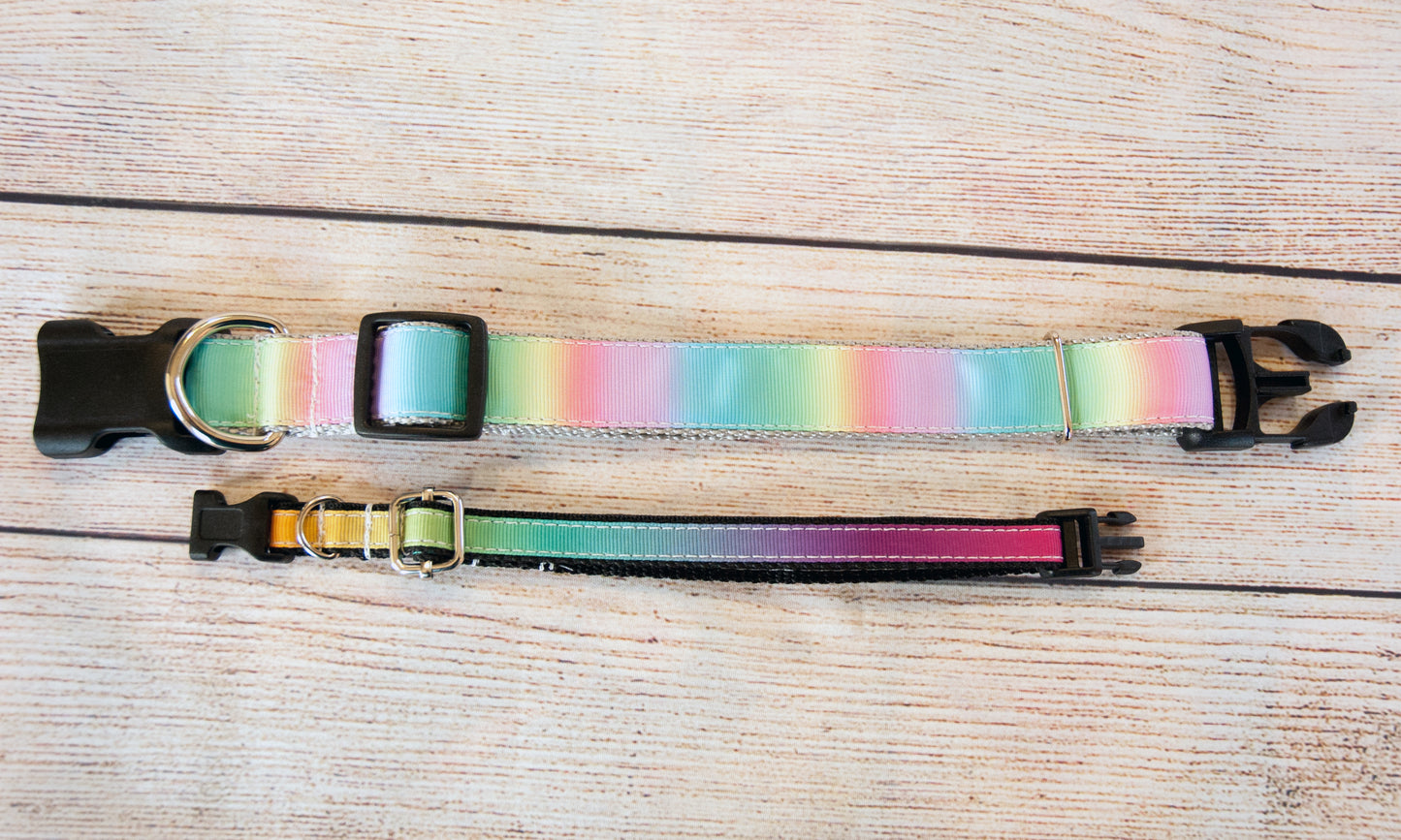 Ombre dog collar and/or leash. 1"wide and 1/2" wide.