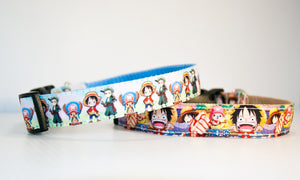 2 varieties of Anime character dog collars and/or leashes. 1 inch wide