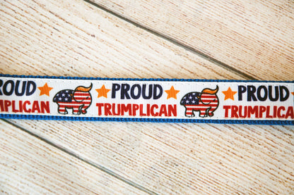 Proud Trumplican dog collar. 1 inch wide