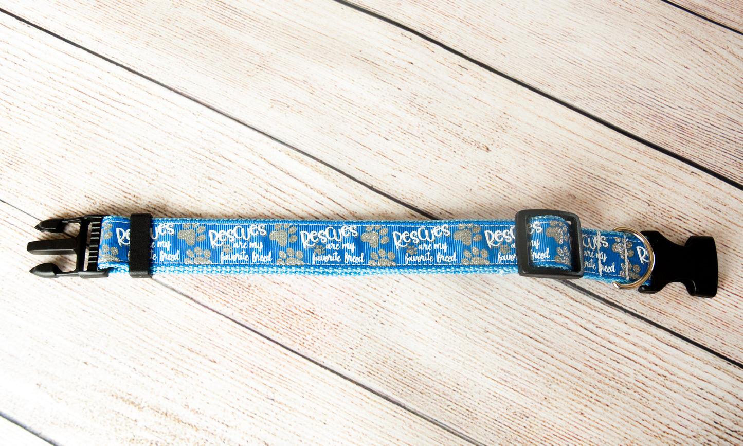 Rescues are my favorite breed dog collar.  1" wide.