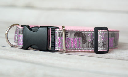 A Girl's place is in the resistance dog collar and/or leash. Leah hair dog collar 1" wide. Available in 2 colors