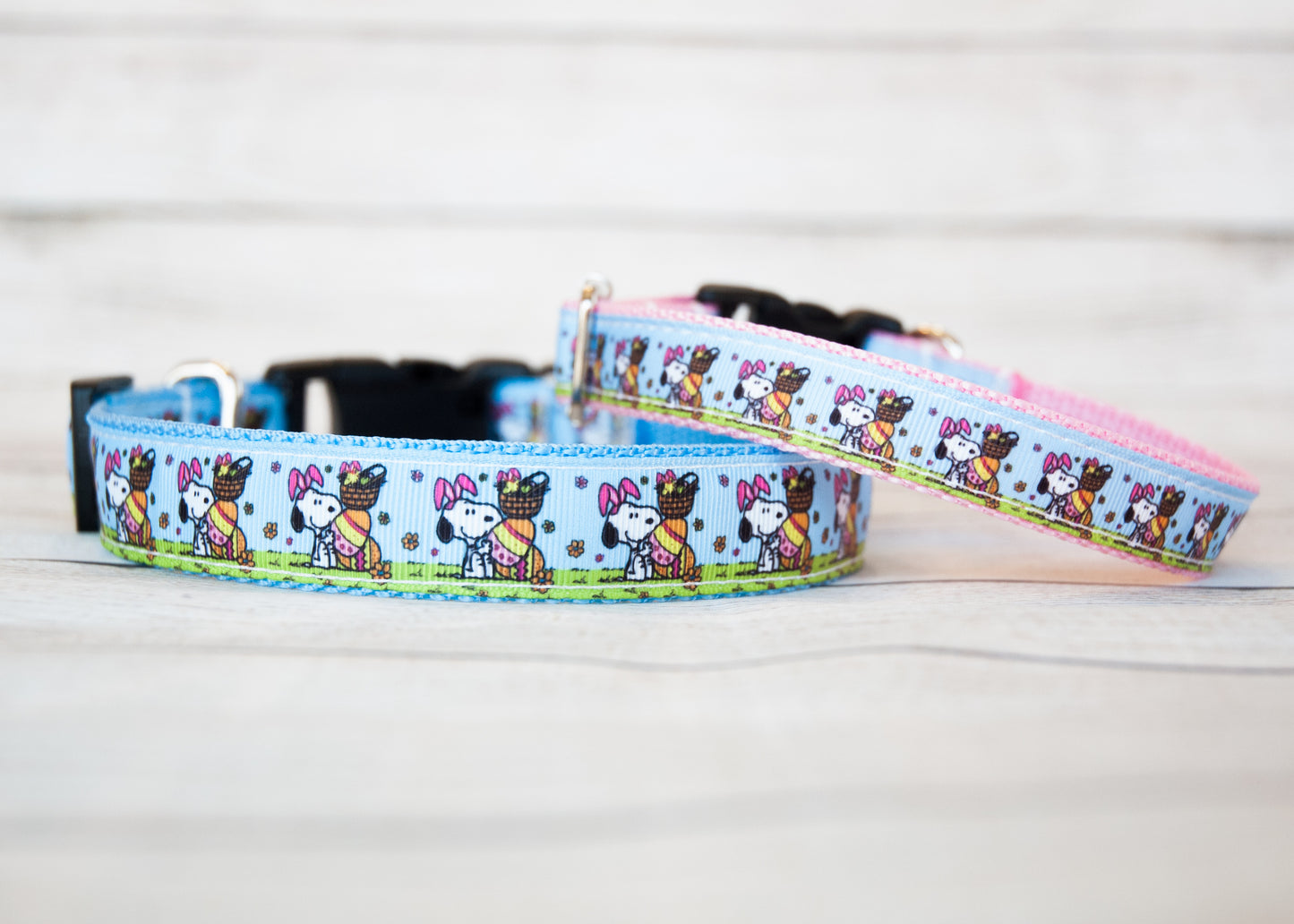 Easter beagle dog collar. 1 inch wide or 3/4 inch wide