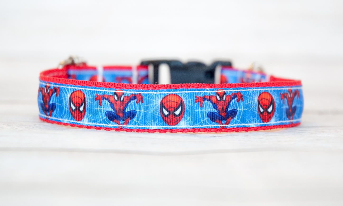 Spider hero dog collar, Superhero dog collar, 3/4" wide