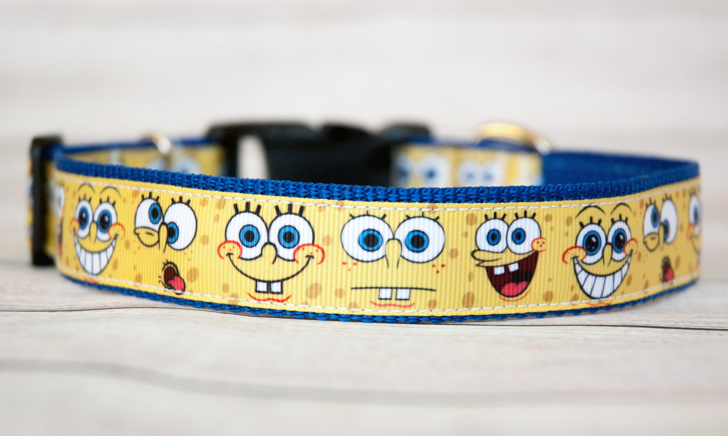 Sponge Bob character dog collar. 1 Inch wide