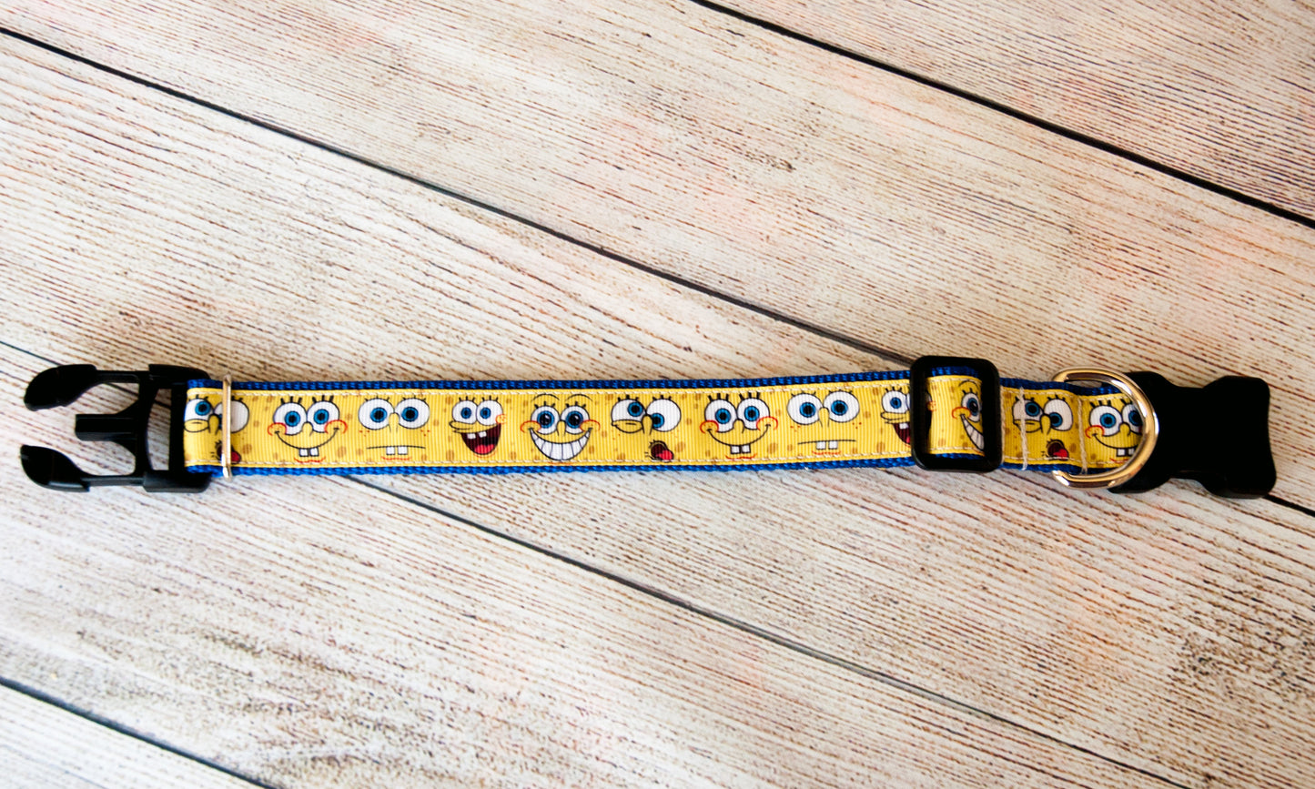 Sponge Bob character dog collar. 1 Inch wide