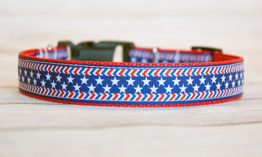 Stars and Stripes dog collar and/or leash. 1 inch wide