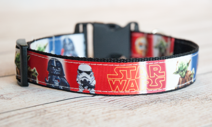 Star Battles Red, White, and Blue dog collar. 1 inch wide