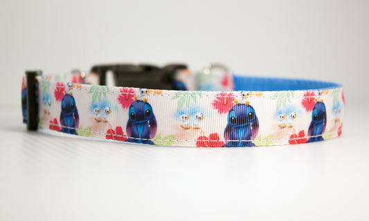 Stitch and Ducklings dog collar and/or leash. 1 inch wide