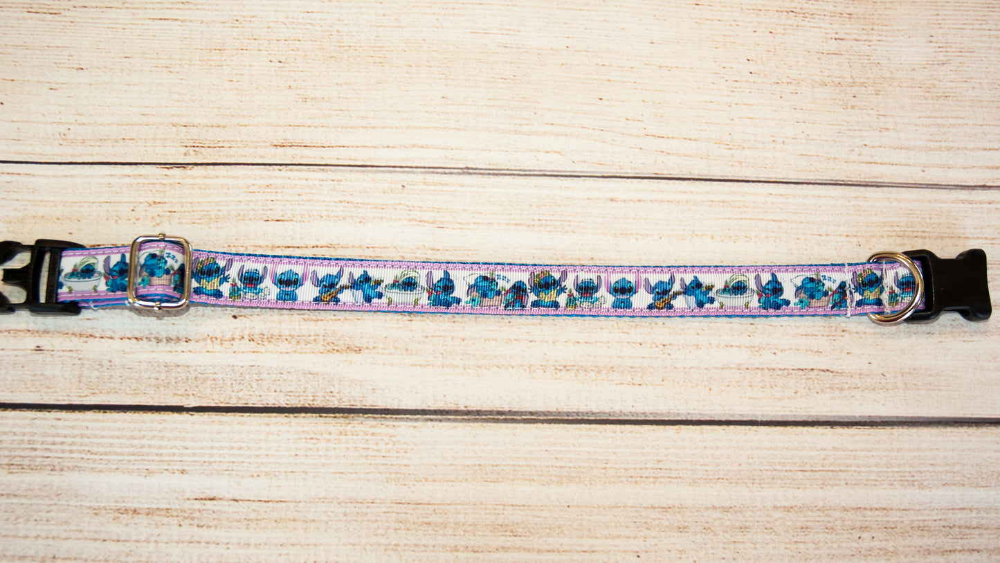 Blue Alien doing various activities dog collar and/or leash. 3/4" wide for smaller dogs