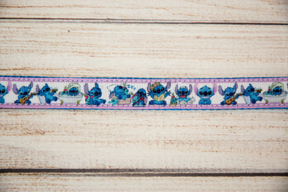 Blue Alien doing various activities dog collar and/or leash. 3/4" wide for smaller dogs