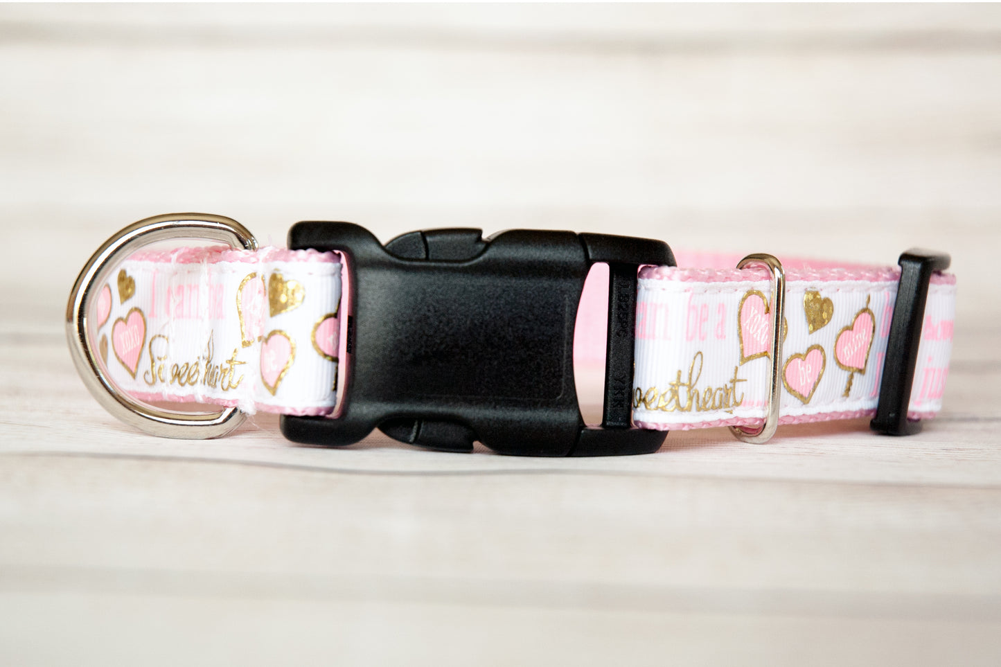 I'm a Sweetheart but Sometimes I'm a tart dog collar and/or leash.  Heart dog collar, 1" wide
