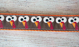 Turkey Googlie-eyes dog collar, Thanksgiving dog collar. 1" wide