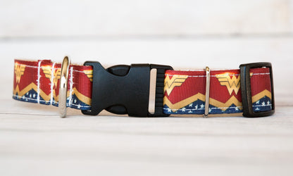 Wonder Woman Symbol dog collar and/or leash. 1 inch wide