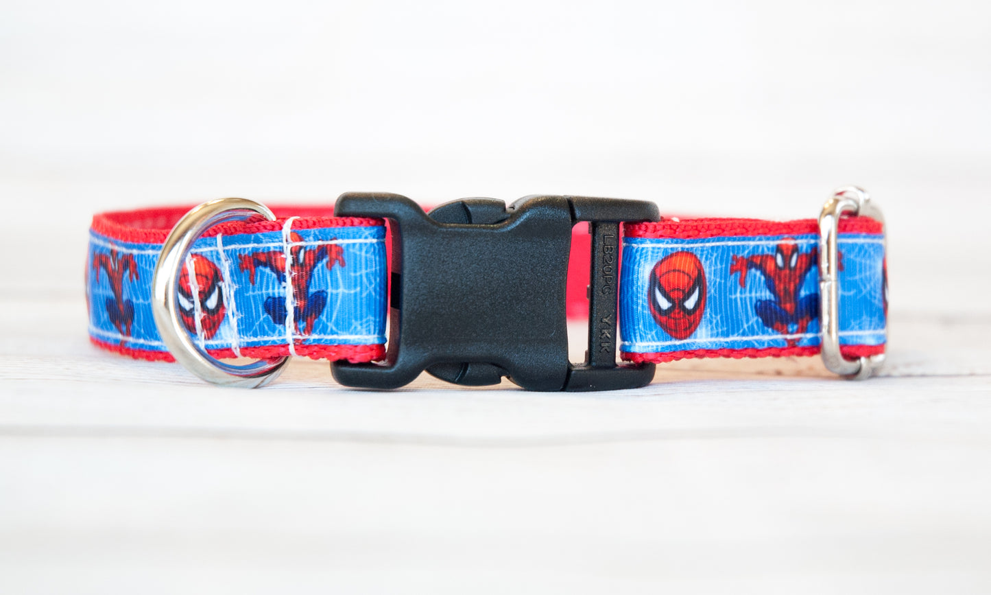Spider hero dog collar, Superhero dog collar, 3/4" wide